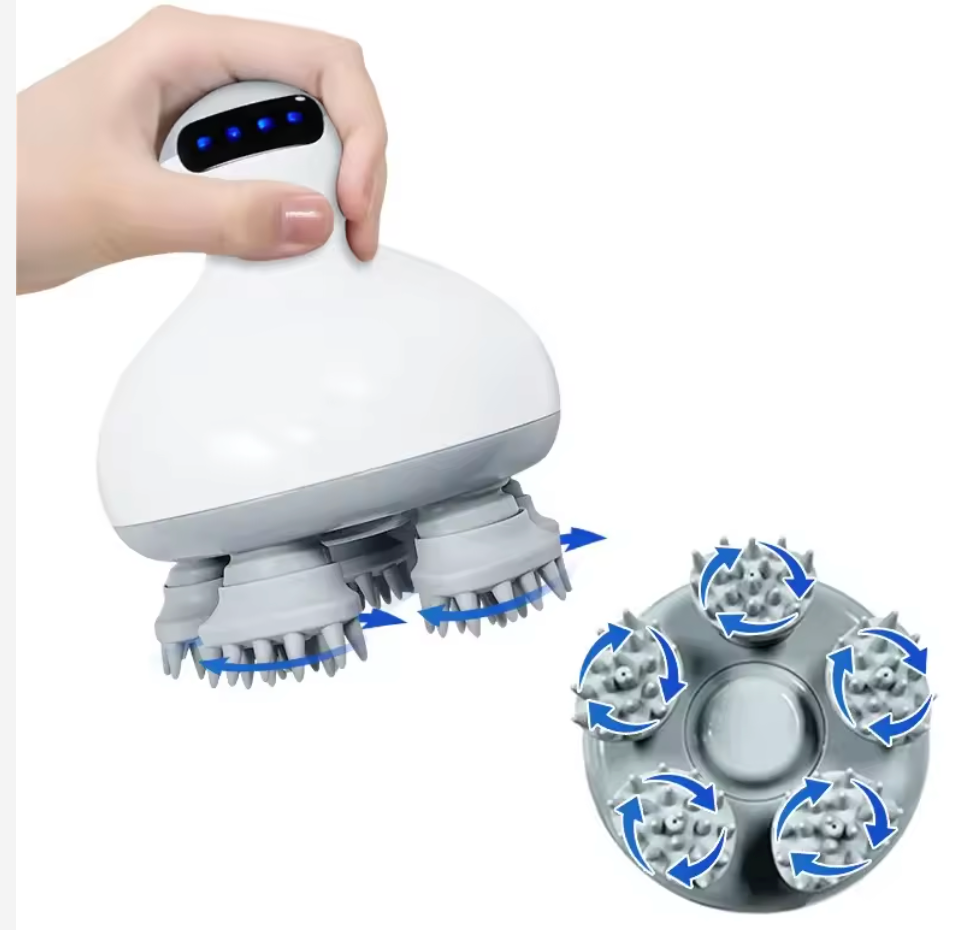Portable Electric Scalp Massager with Dual Speeds and 96 Nodes