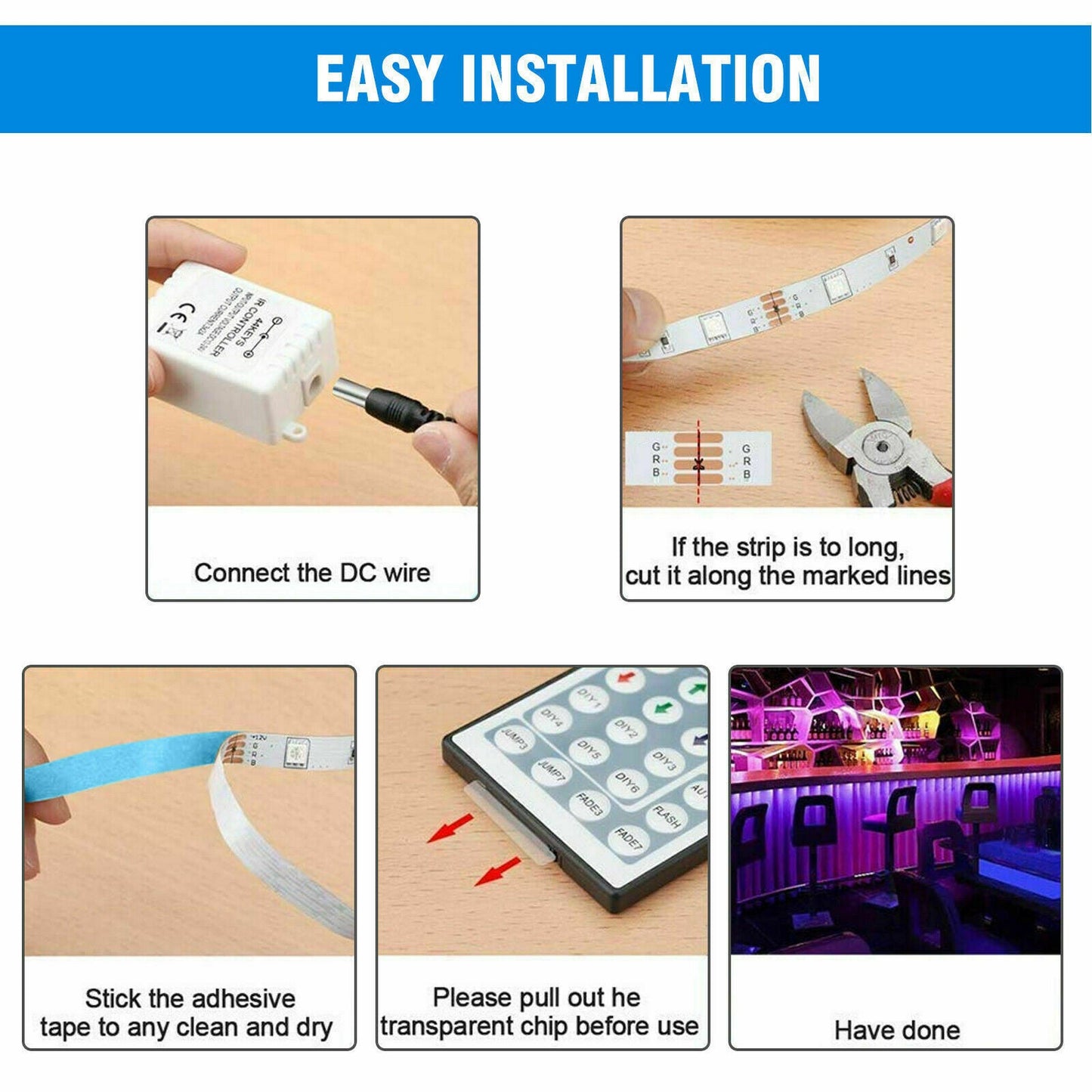 32FT Rainbow LED Strip with Remote