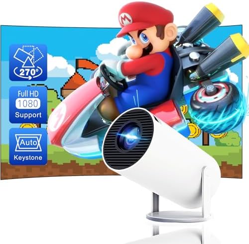 4K Mini Portable Projector with WiFi6 & BT 5.0
