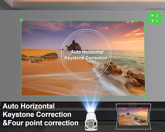 4K Mini Portable Projector with WiFi6 & BT 5.0