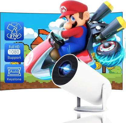 4K Mini Portable Projector with WiFi6 & BT 5.0