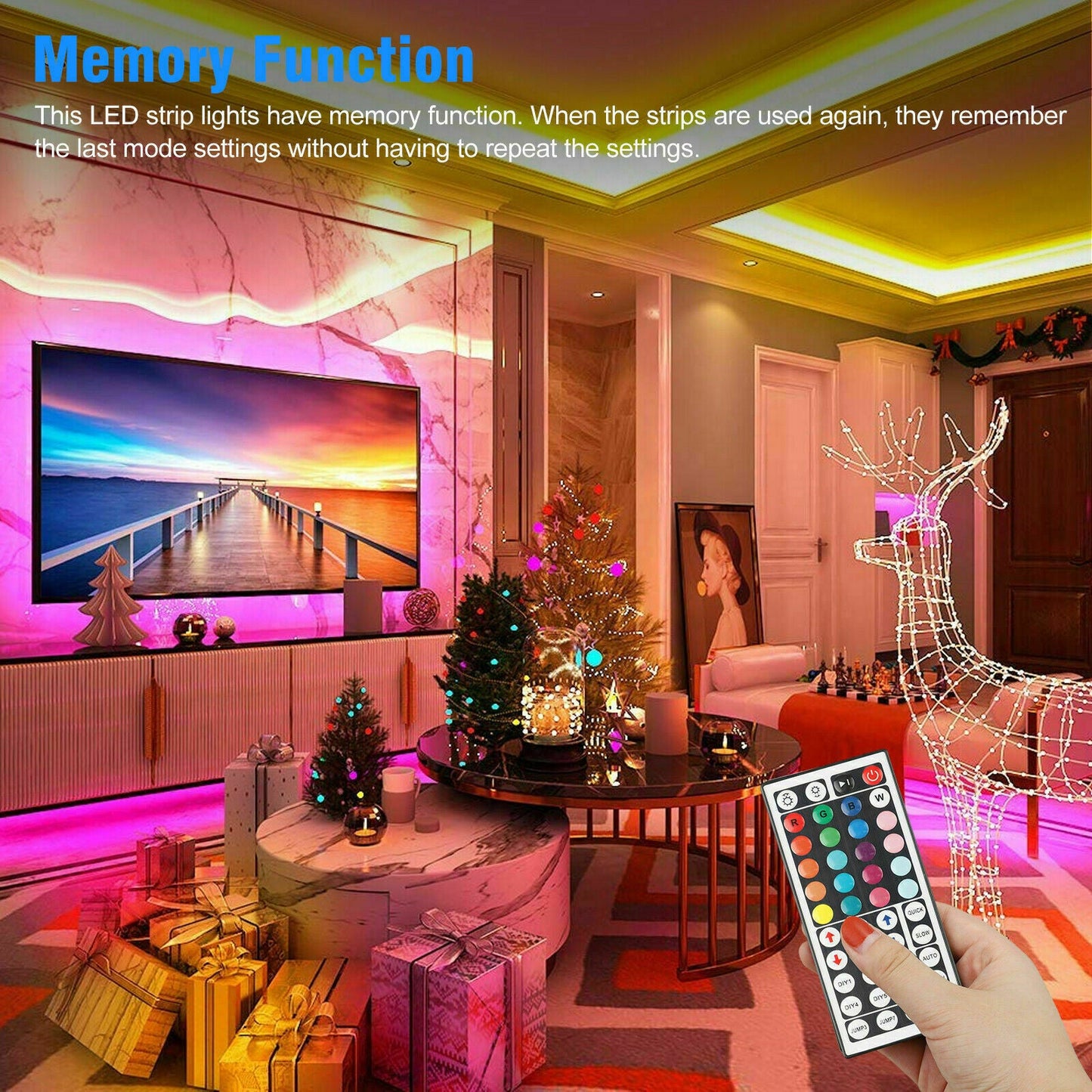 32FT Rainbow LED Strip with Remote