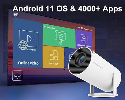 4K Mini Portable Projector with WiFi6 & BT 5.0